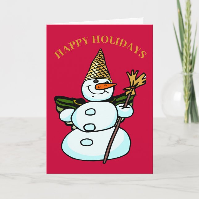  Snowman Holiday Card, add text (Front)