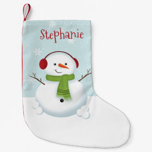 Snowman Holiday Cheer Small Christmas Stocking