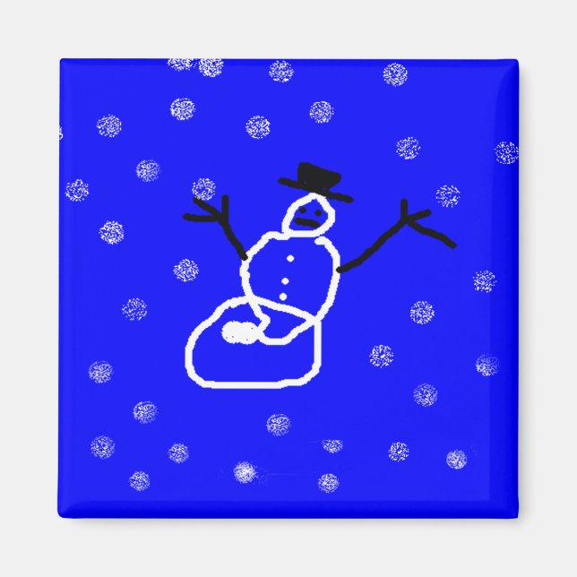 Snowman Holiday Christmas Magnet - Art by Kids (Front)