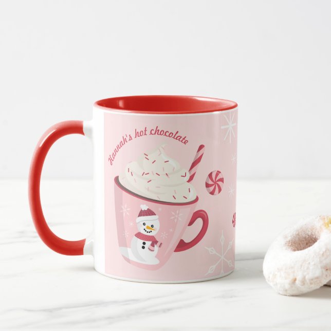 Snowman Holiday Hot Chocolate Mug  (With Donut)