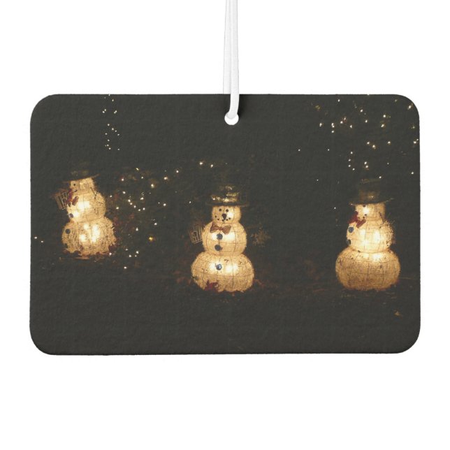 Snowman Holiday Light Display Car Air Freshener (Front)