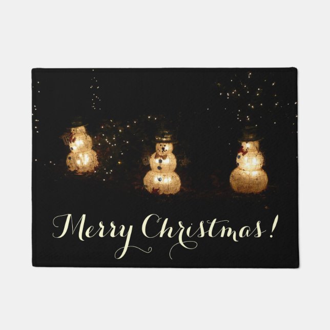 Snowman Holiday Light Display Doormat (Front)