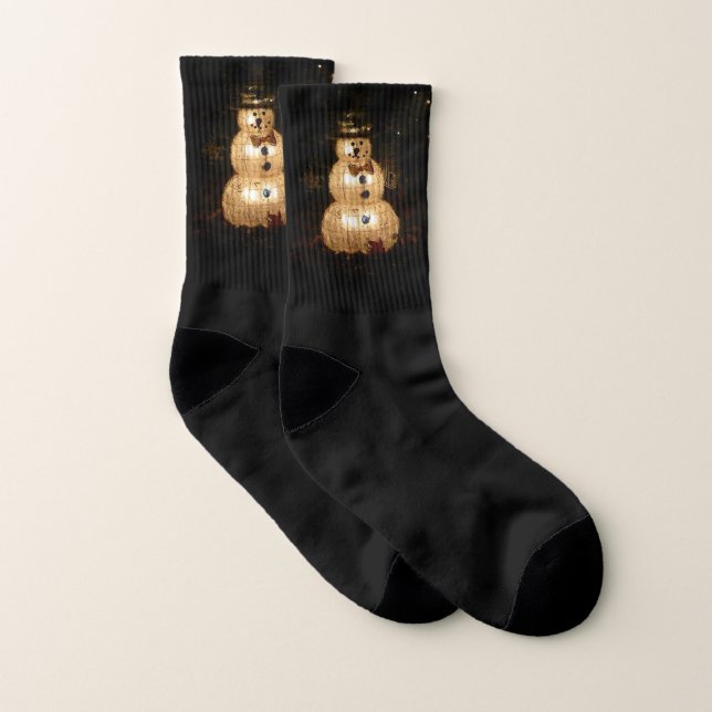 Snowman Holiday Light Display Socks (Pair)