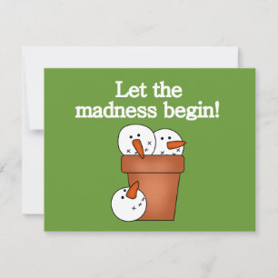 Snowman Holiday Madness T-shirts and Gifts Card