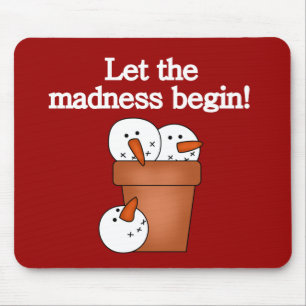 Snowman Holiday Madness T-shirts and Gifts Mouse Mat