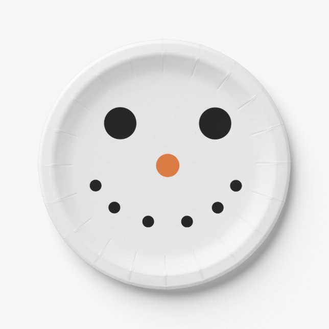 Snowman Holiday Paper Plates (Front)