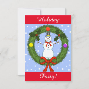Snowman Holiday Party Invitation (Customisable)