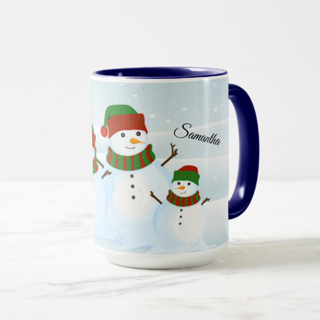 Snowman Holiday Personalised Mug (Front Right)