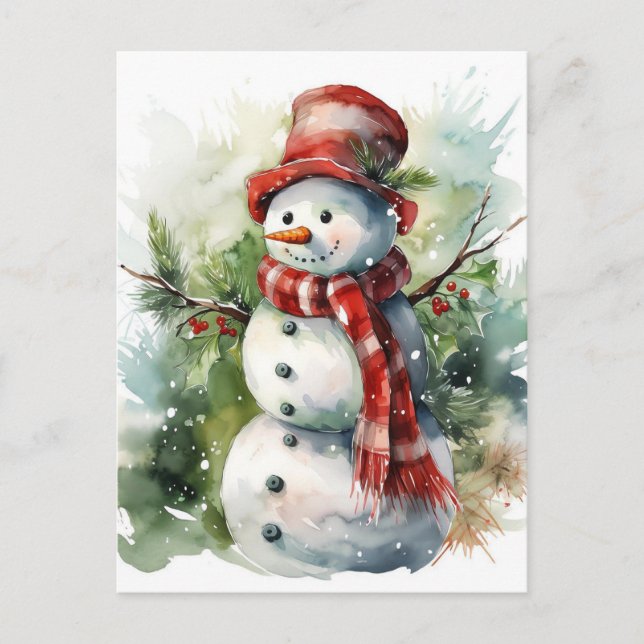 Snowman Holiday Postcard (Front)