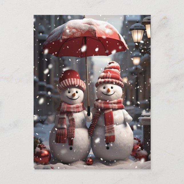 Snowman Holiday Postcard (Front)