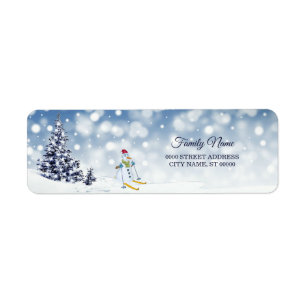 Snowman Holiday Return Address Label