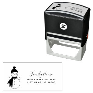 Snowman Holiday Return Address Self-inking Stamp