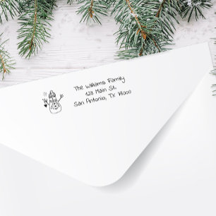 Snowman Holiday Return Address Self-inking Stamp