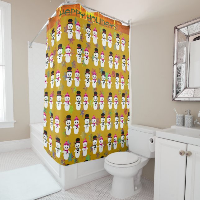 Snowman  - Holiday  Shower Curtain (In Situ)