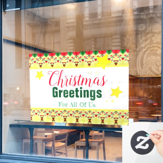 Snowman Holiday Themed Window Cling (Cafe Window)