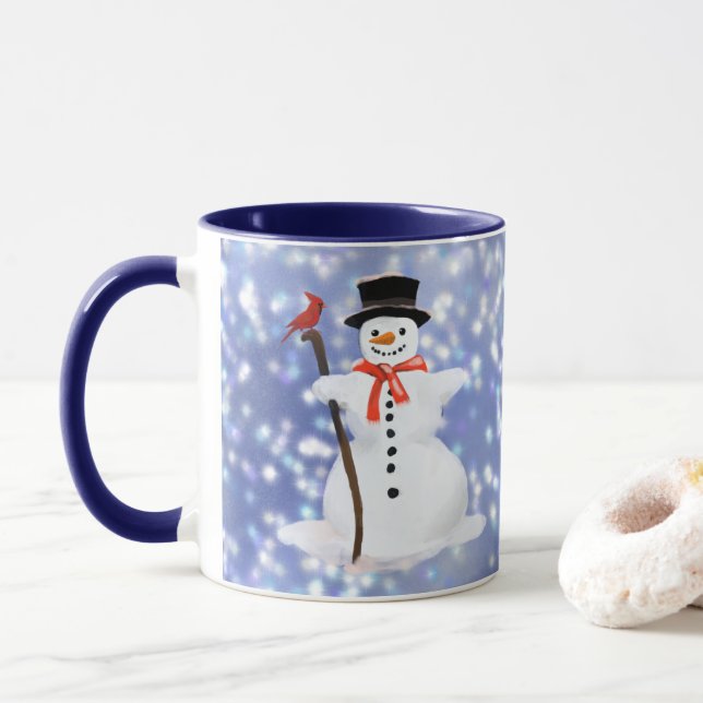 Snowman Hot chocolate Mug (With Donut)