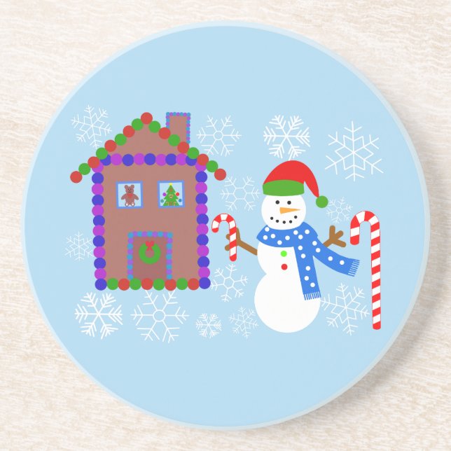 Snowman & House #1 Coaster (Front)