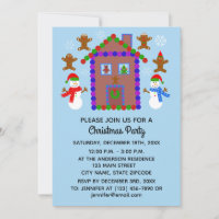 Snowman & House #3-2 Invitation Card