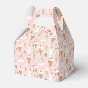Snowman Ice Cream Cones Christmas Pattern Favour Box