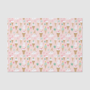 Snowman Ice Cream Cones Christmas Pattern Tissue Paper