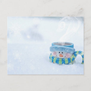 Snowman illustration postcard