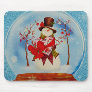 Snowman in a Snow Globe Mouse Mat