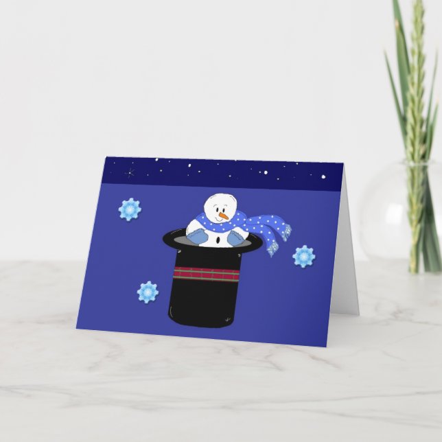 Snowman in a Top Hat Holiday Card (Front)