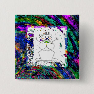 "Snowman in Living Color" (2") Button