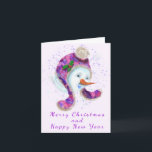 Snowman In Purple Pink Hat Christmas Card<br><div class="desc">Christmas Cards with Happy Snowman In Purple Pink Beanie Winter Hat Fun Christmas Painting Collection - Choose / Add Your Unique Text / Name / Colour - Make Your Special Gift - Resize and move or remove / add elements - image / text with customisation tool. Painting and Design by...</div>