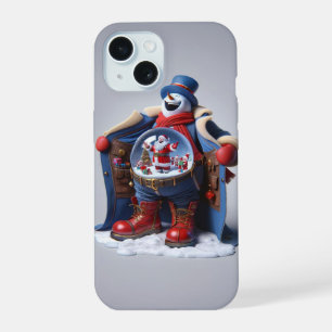 Snowman in Red Boots, Christmas, Author Natasha U iPhone 15 Case