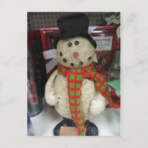 Snowman In Scarf & Hat Postcard