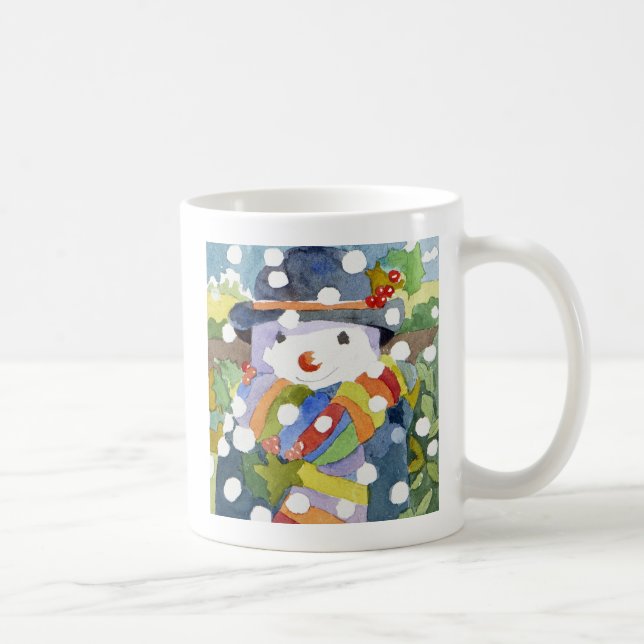 Snowman in snow 2011 coffee mug (Right)