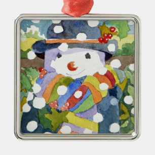Snowman in snow 2011 metal tree decoration