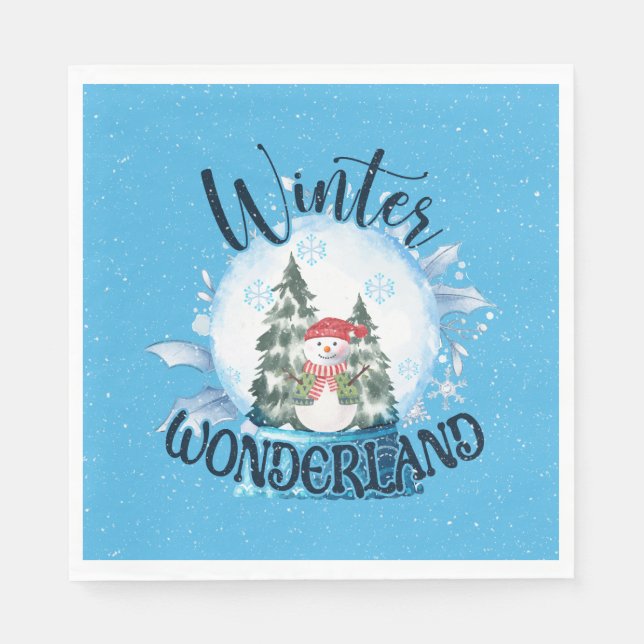 Snowman in Snow Globe  Napkin (Front)