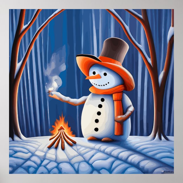 Snowman in the night camp poster (Front)