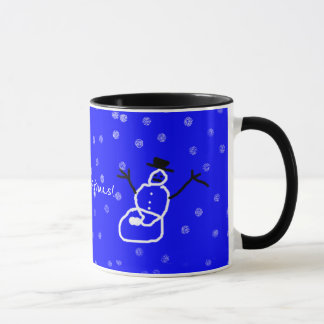 Snowman in the Snow Art by Kids Holiday Christmas  Mug