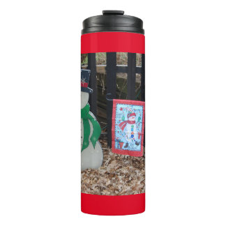 Snowman In the Snow at Christmas Thermal Tumbler