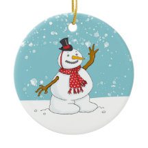 Snowman in the Snow Ornament