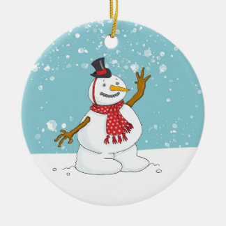 Snowman in the Snow Ornament