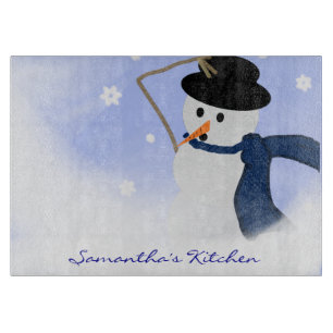 Snowman in the Wind Personalised Cutting Board