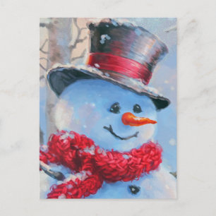 Snowman in the Woods Postcard