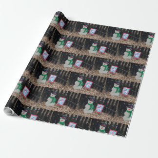 Snowman in Winter for Christmas Wrapping Paper