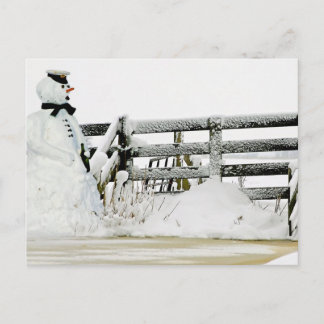 Snowman in winter in the Netherlands Postcard