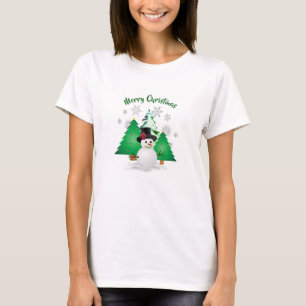 Snowman in Winter Wonderland Christmas T-Shirt