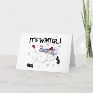 Snowman It's Winter Holiday Card