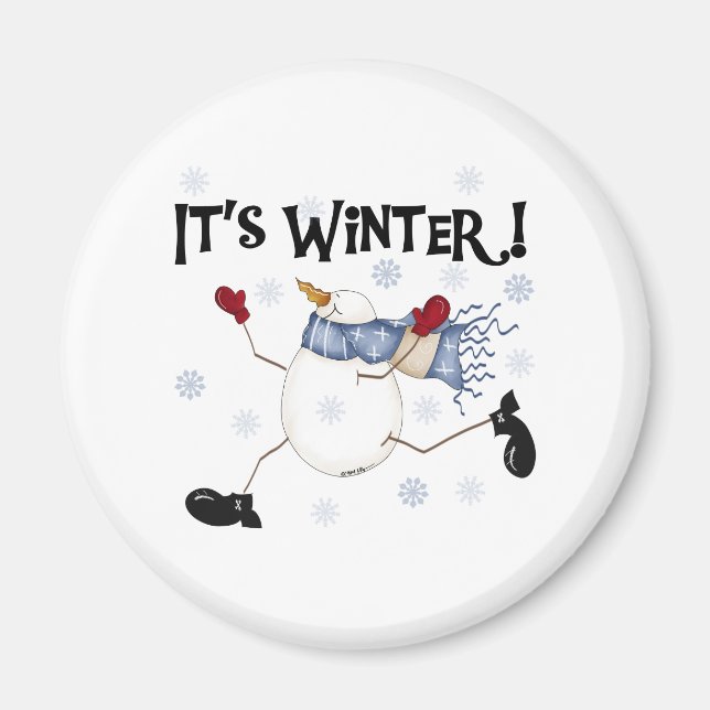 Snowman It's Winter Magnet (Front)