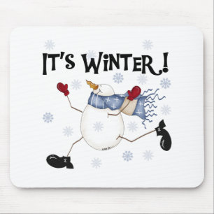 Snowman It's Winter Mouse Mat