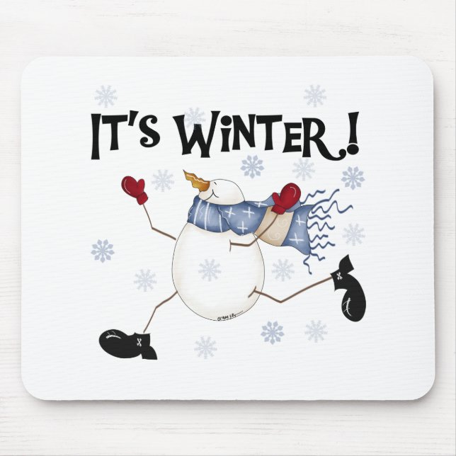 Snowman It's Winter Mouse Mat (Front)
