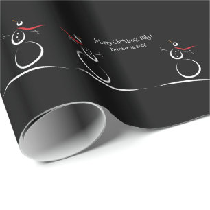 SNOWMAN JOY Baby's First Christmas Wrapping Paper