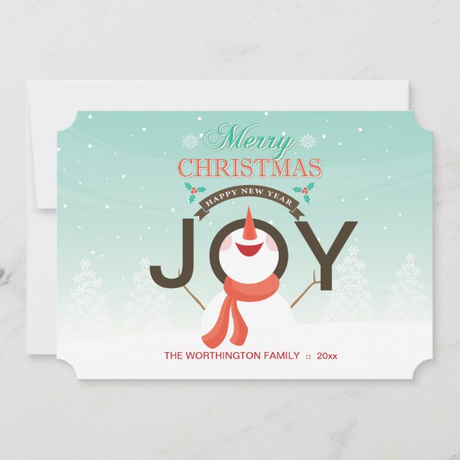 Snowman Joy Holiday Card (Front)